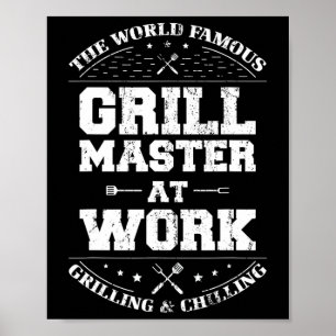 Funny Grill Master Bbq Chef Smoked Meat Lover Gift Poster