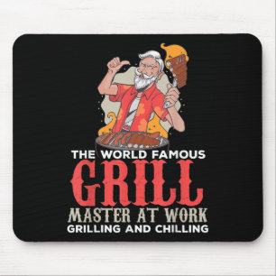 Funny Grill Master Bbq Lovers Foodies Chef Smoked Mouse Pad