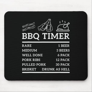 Funny Grill Saying Bbq Timer Bbq Beer Grill Dad Ba Mouse Pad