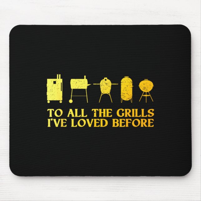 Funny grilling art for men dad barbecue meat mouse pad (Front)