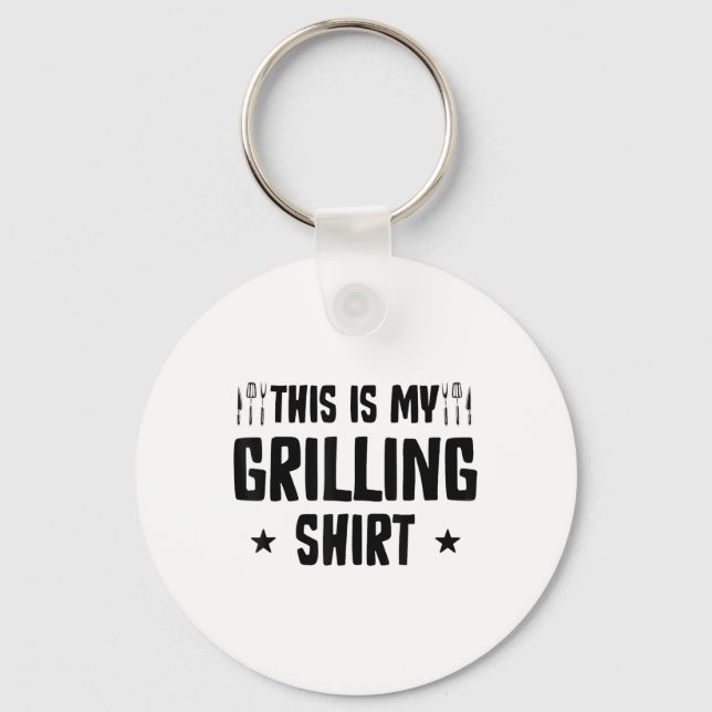 Funny Grilling Barbecue Bbq Griller Smoker Pitmast Key Ring (Front)