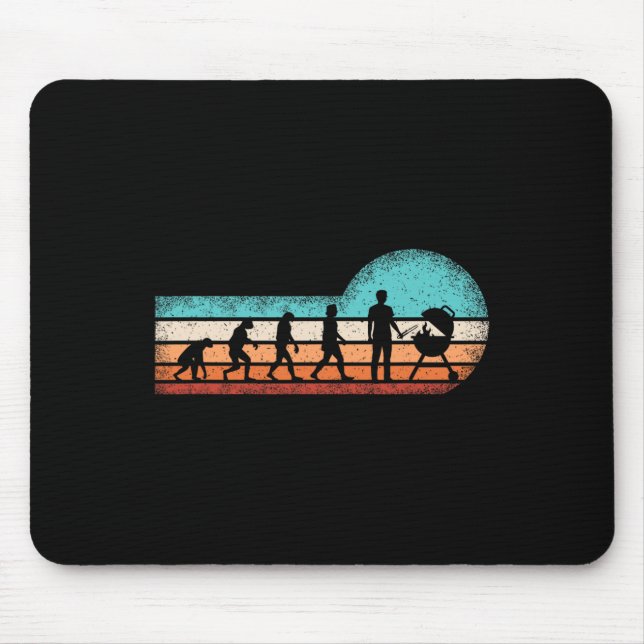 Funny Grilling Evolution Bbq Barbecue  Mouse Pad (Front)
