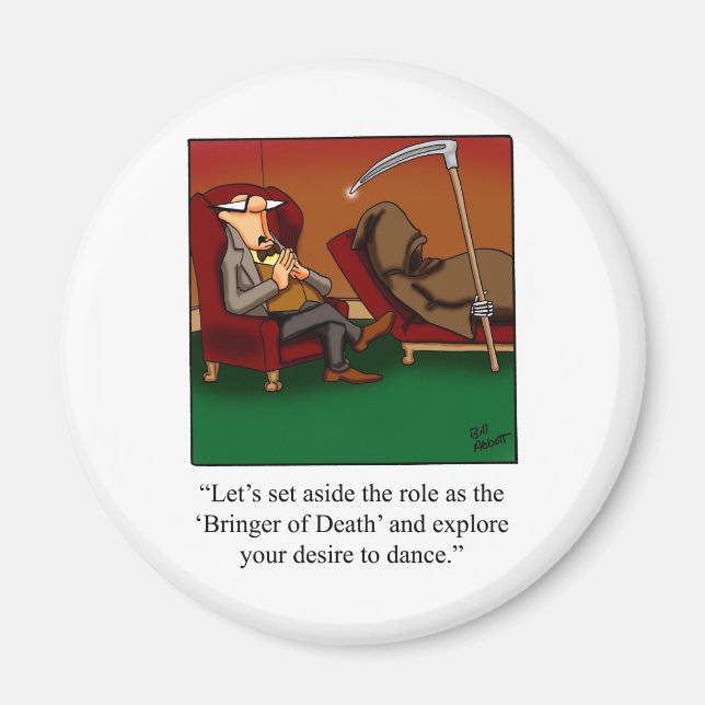 Funny Grim Reaper Dance Cartoon Magnet (Front)