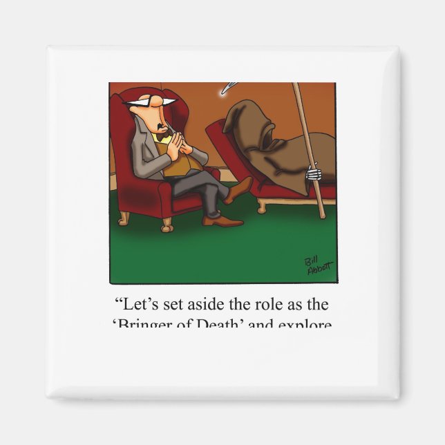 Funny Grim Reaper Dance Cartoon Magnet (Front)