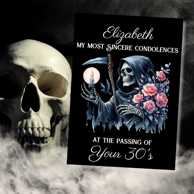 Funny Grim Reaper Death to My Youth 40th Birthday Card (Creator Uploaded)