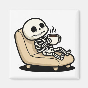 Funny Grim Reaper Drinking Coffee   "Dead Inside"  Magnet