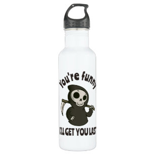 Funny Grim Reaper Skeleton Halloween Costume 710 Ml Water Bottle