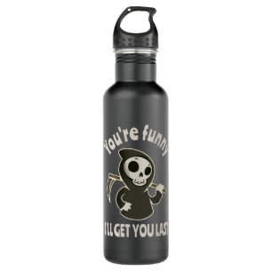 Funny Grim Reaper Skeleton Halloween Costume 710 Ml Water Bottle
