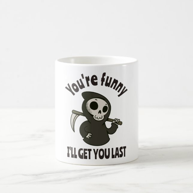Funny Grim Reaper Skeleton Halloween Costume Coffee Mug (Center)