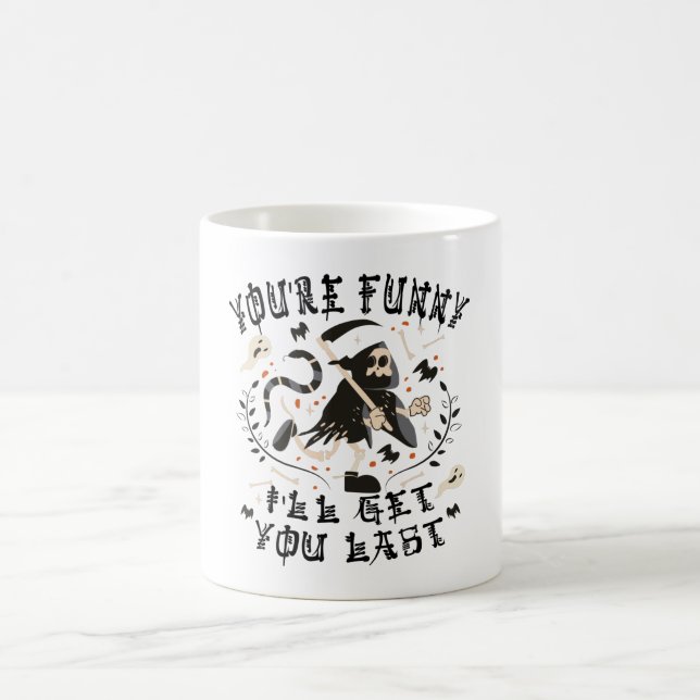 Funny Grim Reaper Skeleton Halloween Costume Coffee Mug (Center)