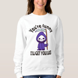 Funny Grim Reaper Skeleton Halloween Costume Sweatshirt