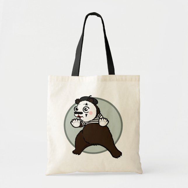 FUNNY GRIZZLY BEAR MIME TOTE BAG (Front)