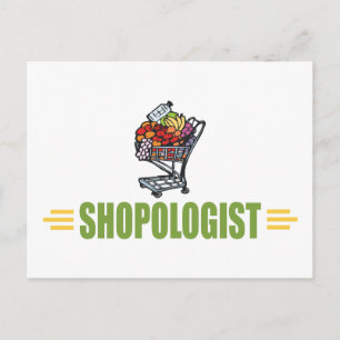 Funny Grocery Shopping Postcard