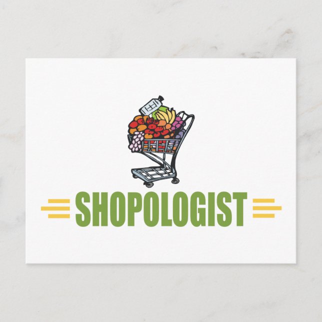 Funny Grocery Shopping Postcard (Front)