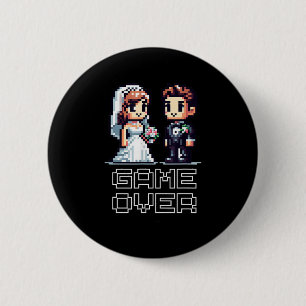 Funny Groom Bride Wedding Bachelor Party Retro Pix 6 Cm Round Badge