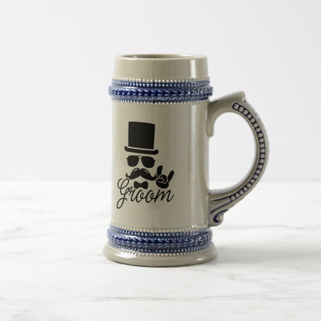Funny Groom Gift for Bachelor Party & Wedding Beer Stein (Right)