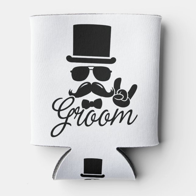 Funny Groom Gift for Bachelor Party & Wedding Can Cooler (Front)