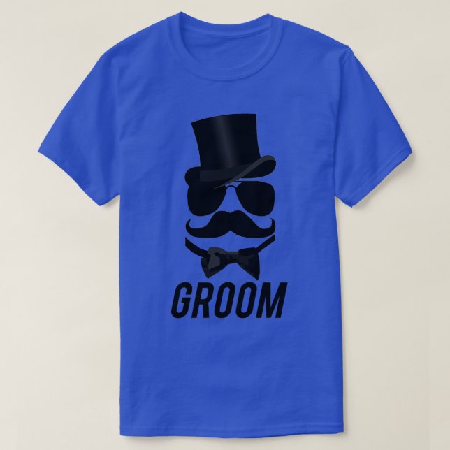 Funny Groom Moustache Top Hat Bow Tie Aviators (Design Front)