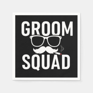  Funny Groom Squad Wedding Party Design Napkin