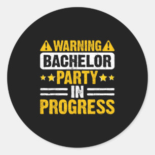 Funny Groom Wedding Bachelor Party _5 Classic Round Sticker