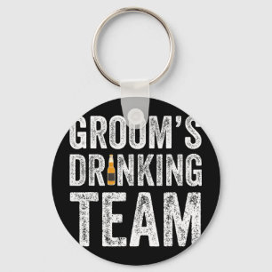 Funny groom's drinking team groomsmen bachelor key ring