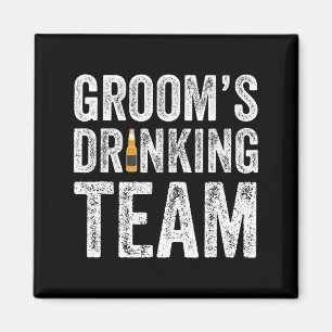 Funny groom's drinking team groomsmen bachelor magnet