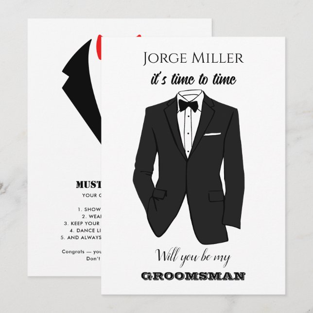Funny Groomsman  Invitation (Front/Back)
