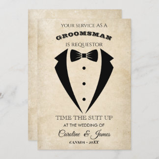 Funny Groomsman Invitation