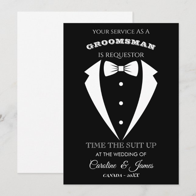 Funny Groomsman  Invitation (Front/Back)