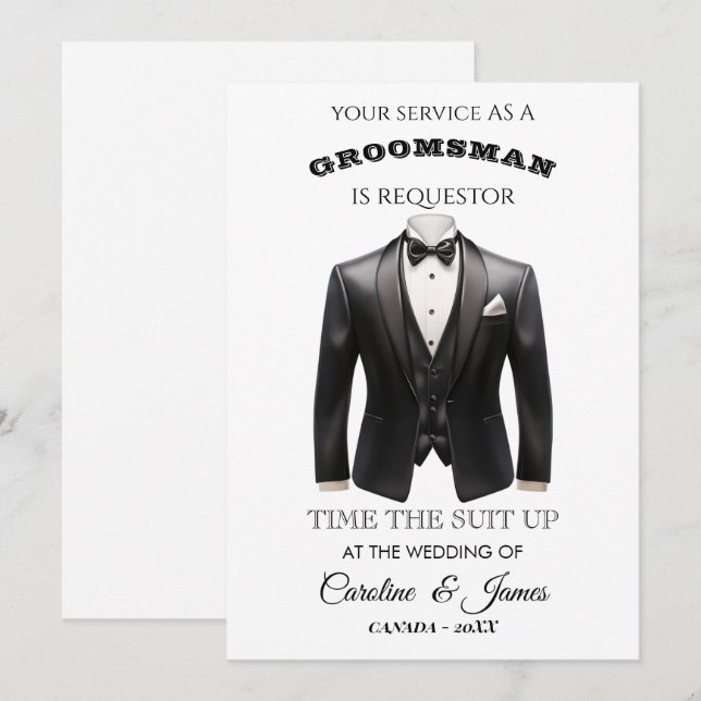 Funny Groomsman  Invitation (Front/Back)