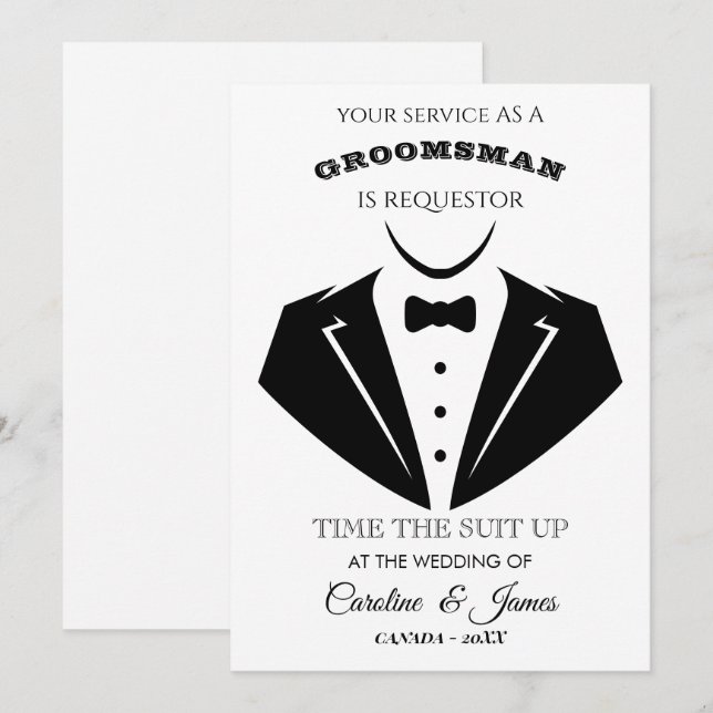 Funny Groomsman  Invitation (Front/Back)