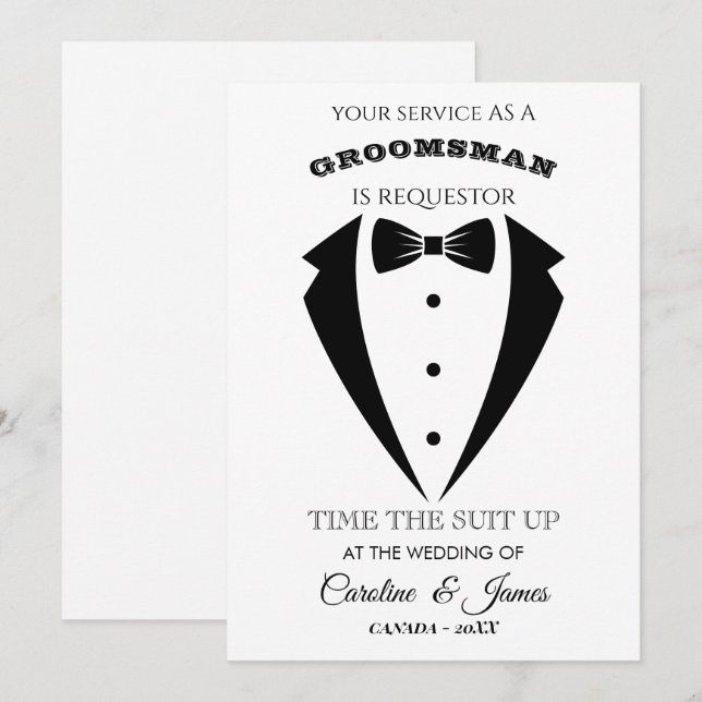Funny Groomsman  Invitation (Front/Back)
