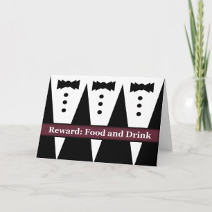FUNNY Groomsman Invite with Three Tuxes