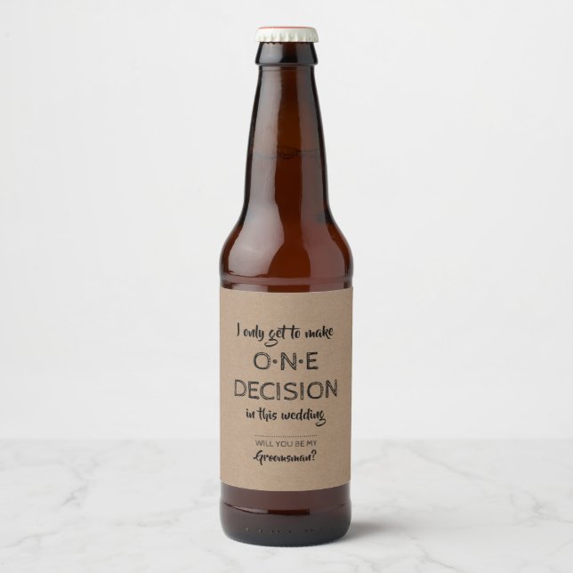 Funny Groomsman or Best Man Proposal Beer Bottle Label (Front)