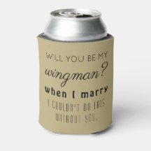 Funny Groomsman Wedding Proposal Elegant Sand Ecru