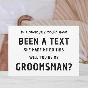 Funny Groomsmen Proposal Card   Best Man Proposal