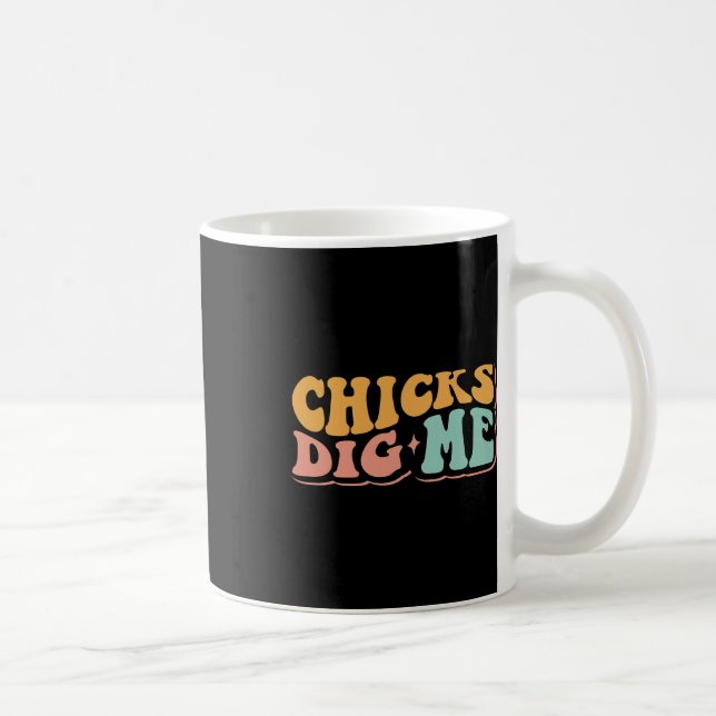 Funny Groovy Chicks Dig Me Happy Easter  Coffee Mug (Right)