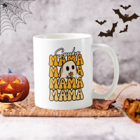 Funny Groovy Halloween Mama Ghost Flower Halloween
