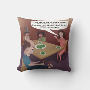 Funny Gross Mushroom Salad Throw Pillow