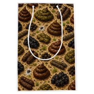 Funny Gross Poop Pattern Medium Gift Bag