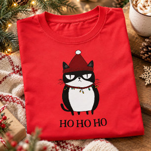 Funny Grouchy Cat Catmas Humour Christmas T-Shirt