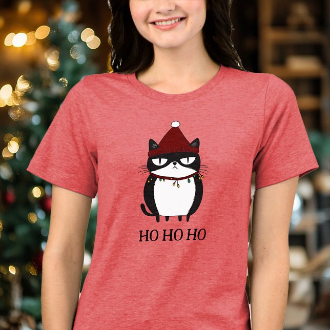 Funny Grouchy Cat Catmas Humour Christmas Tri-Blend Shirt (Creator Uploaded)