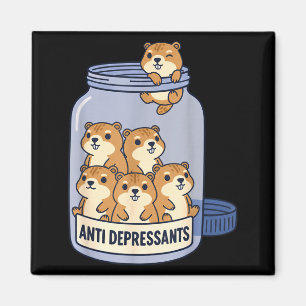 Funny Ground Hog Anti Depressant Jar Zoo Boys Girl Magnet