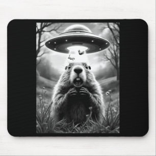 Funny Ground Hog Day Cute Ground Hog Selfie With A Mouse Pad