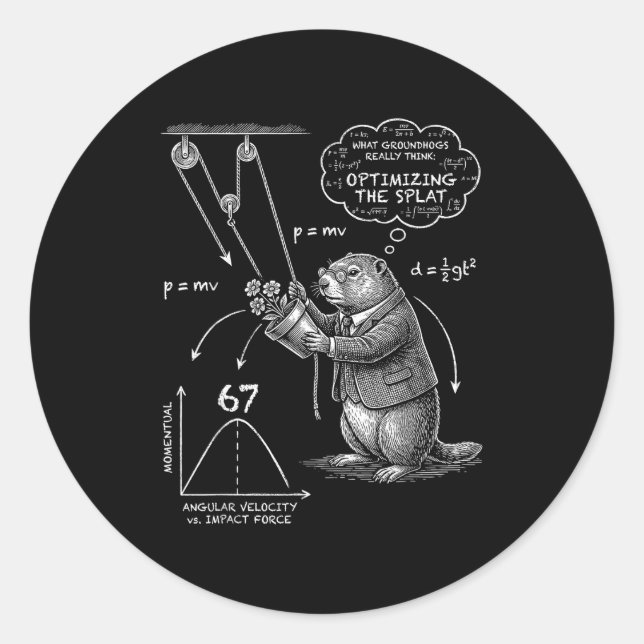 Funny Groundhog Day 67 Meme What Groundhogs Really Classic Round Sticker (Front)