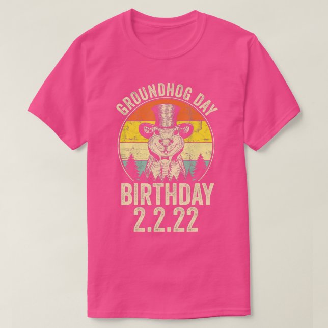 Funny Groundhog Day Birthday 2  T-Shirt (Design Front)