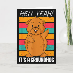 Funny Groundhog Day Cartoon Anime Novelty Graphic Card