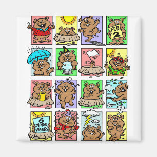 Funny Groundhog Day Cartoons Magnet