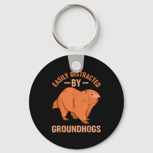 Funny Groundhog Day _ Happy Groundhog Day _2 Key Ring
