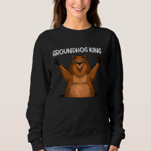 Funny Groundhog  For Men Dad Woodchuck Rodent Anim Sweatshirt